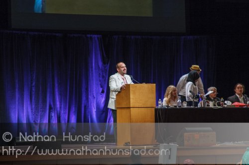 Park Board candidate and DFL-endorsee Brad Bourn at the 2013 Min